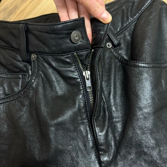 Wilson’s Maxima Pockets Black Buttery Soft Genuine Leather Bootcut Pants Size 10 - Picture 6 of 14